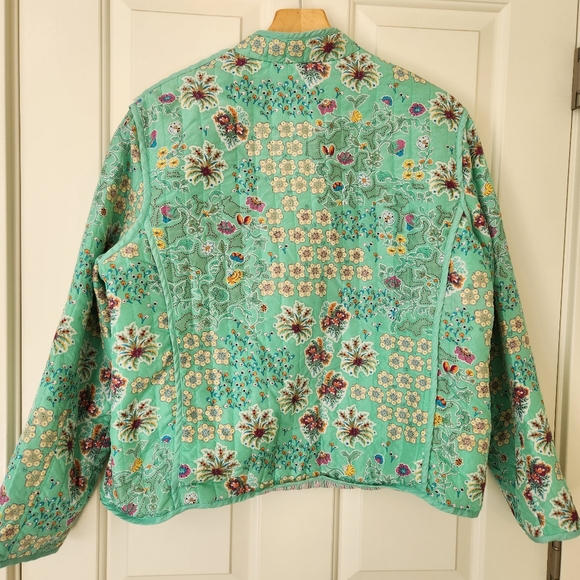 Silk Floral Jacket Pastel Cottagecore Romantic Coquette Prairie Soft Feminine XL - Picture 4 of 15